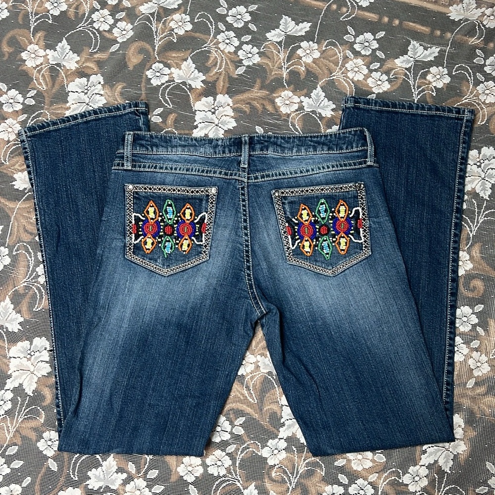 Wrangler Beaded Rock 47 Women’s Stretch Jeans| 11/12 x 34 LONG INSEAM